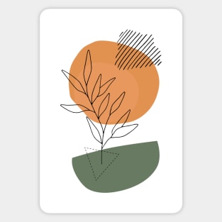 Black Plant Collage- Nature and Geometry- Plant Lover Sticker